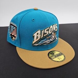 New Era Buffalo‎ Bisons MiLB Buffalo Exclusive Patch Fitted Hat Cap Size 7 3/8